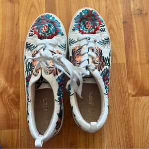 J/SLIDES Embroidered White Sneakers